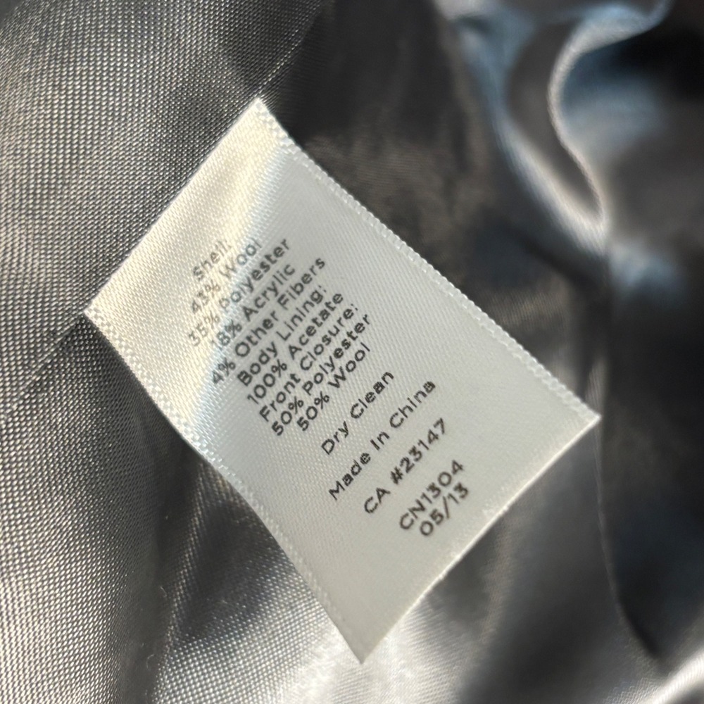 Talbots Wool Blend Moto Jacket 18 Gray Tweed Asymmetrical Zip Quiet Luxury - Picture 9 of 11